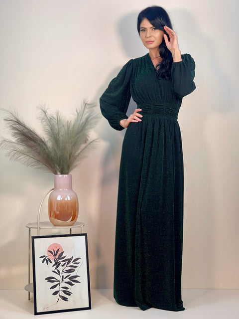 Rochie Rimma Long - Glitter Green