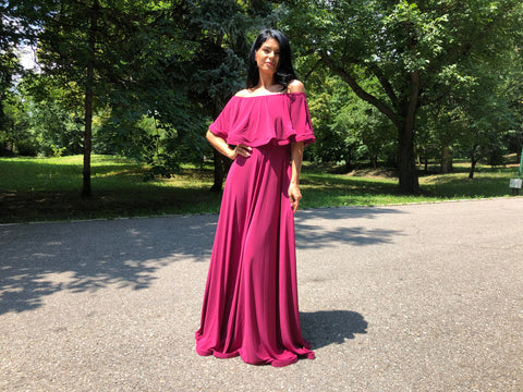 Rochie Lunga ELIZA - Viva Magenta