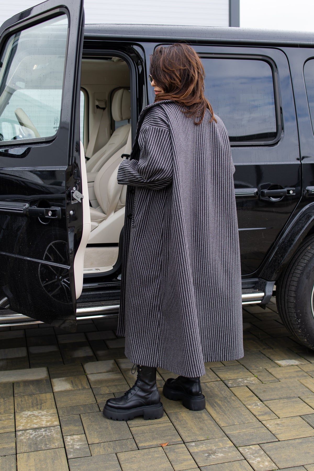 Palton Oversize - Grey Stripes