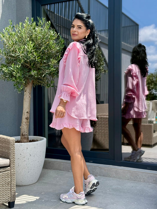 Set Muselina Indira - Barbie Pink