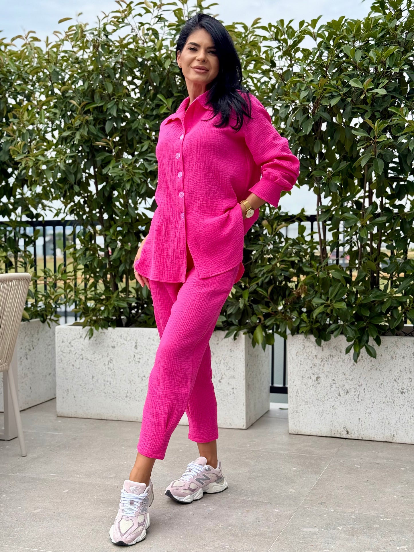 Set Muselina Nika - Fucsia