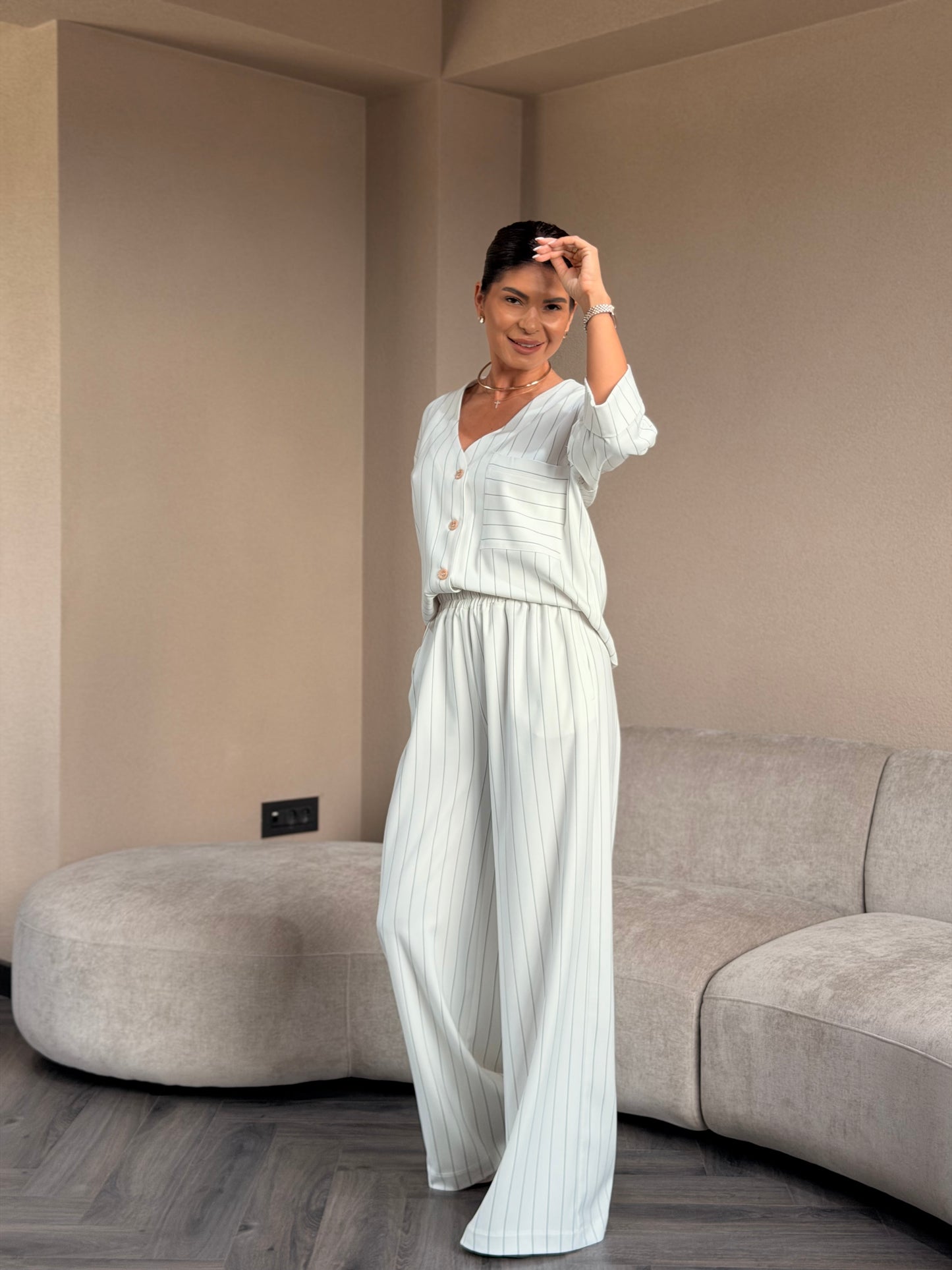 Set Marve - White Pinstripes