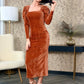 Rochie Florence - Terracotta Velvet
