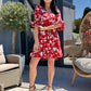 Rochie Ariana - Red Hibiscus