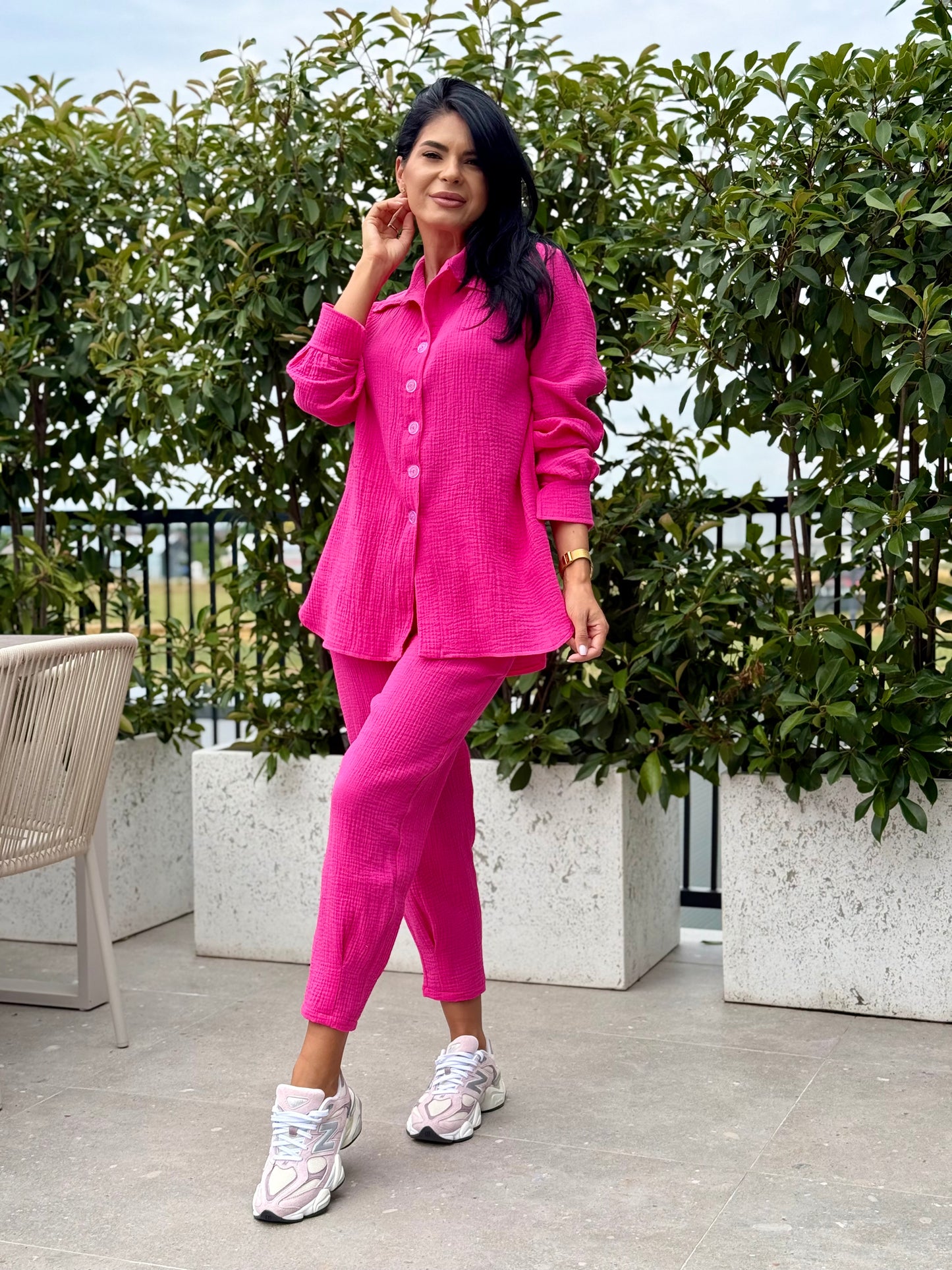 Set Muselina Nika - Fucsia