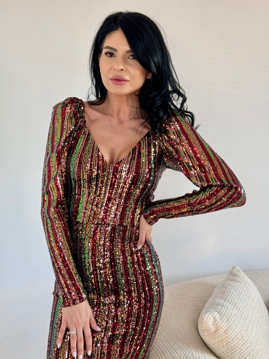 Rochie Alla Midi - Red