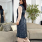 Vesta Spring - Navy Asymmetric Lines
