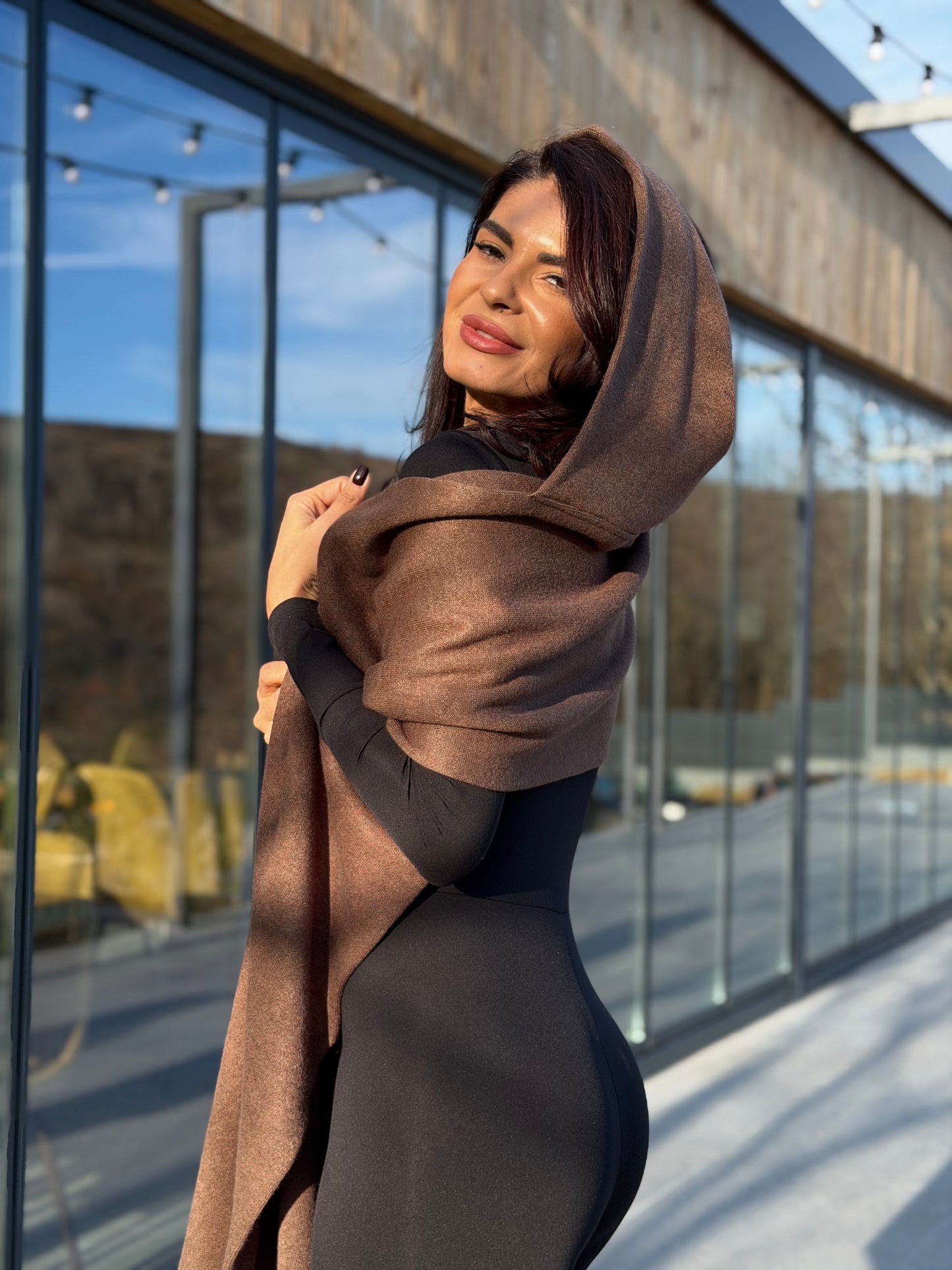 Hooded Scarf - Chocolate