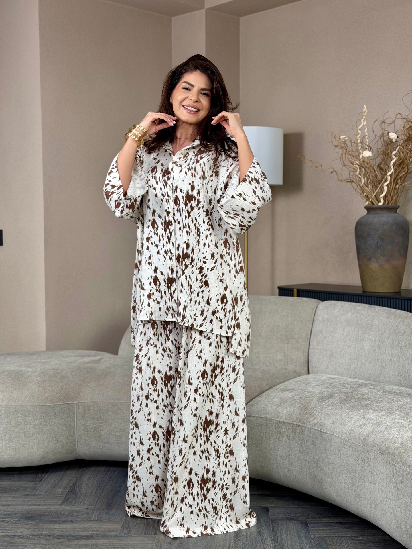Set Stella - Beige Brush Print
