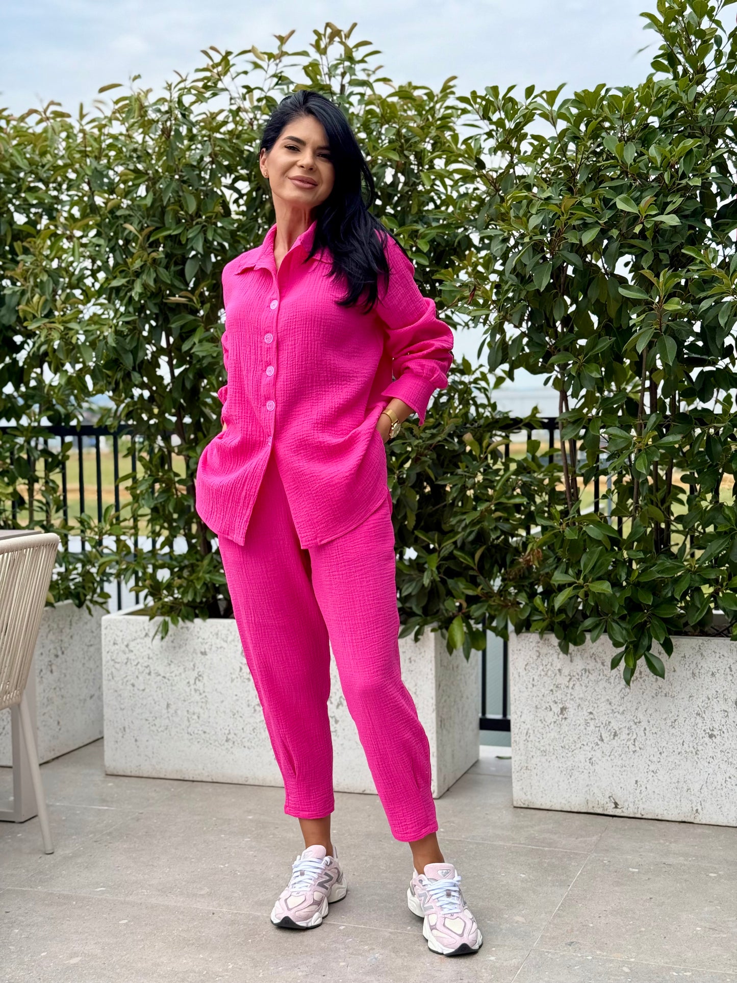 Set Muselina Nika - Fucsia