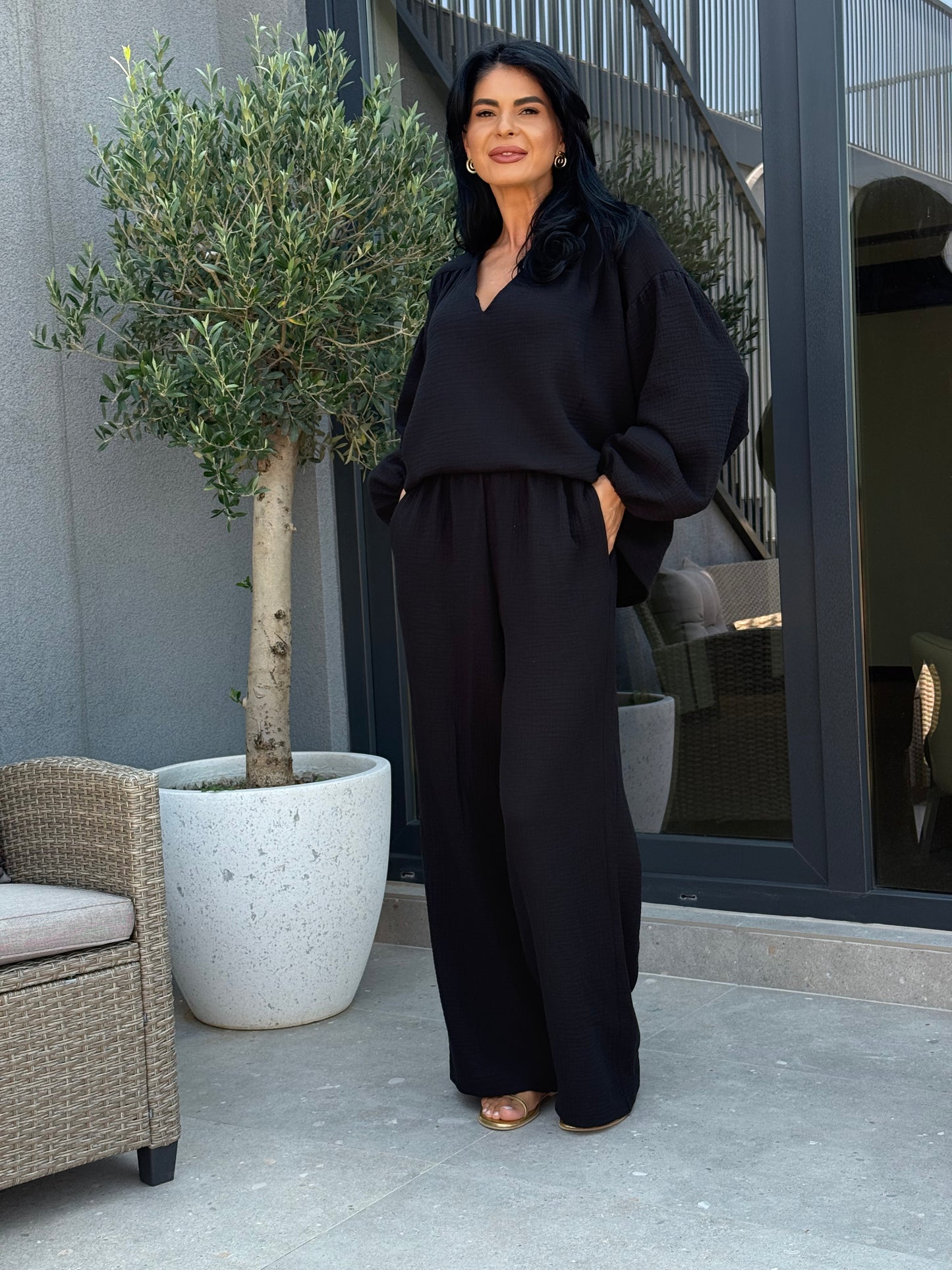Set Muselina Samara - Negru