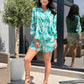 Costum Rosa Print - Mint