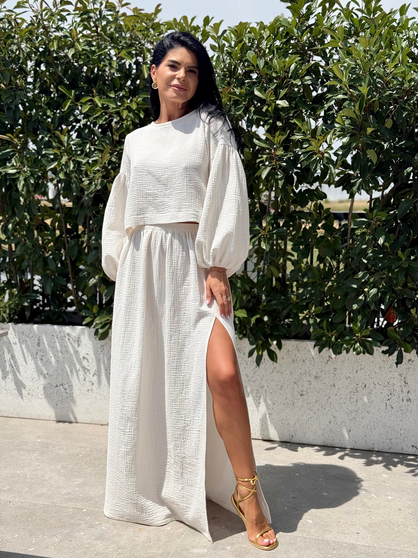 Set Muselina Adalin - Alb Ivoire