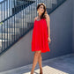 Rochie Voille - Fire Red