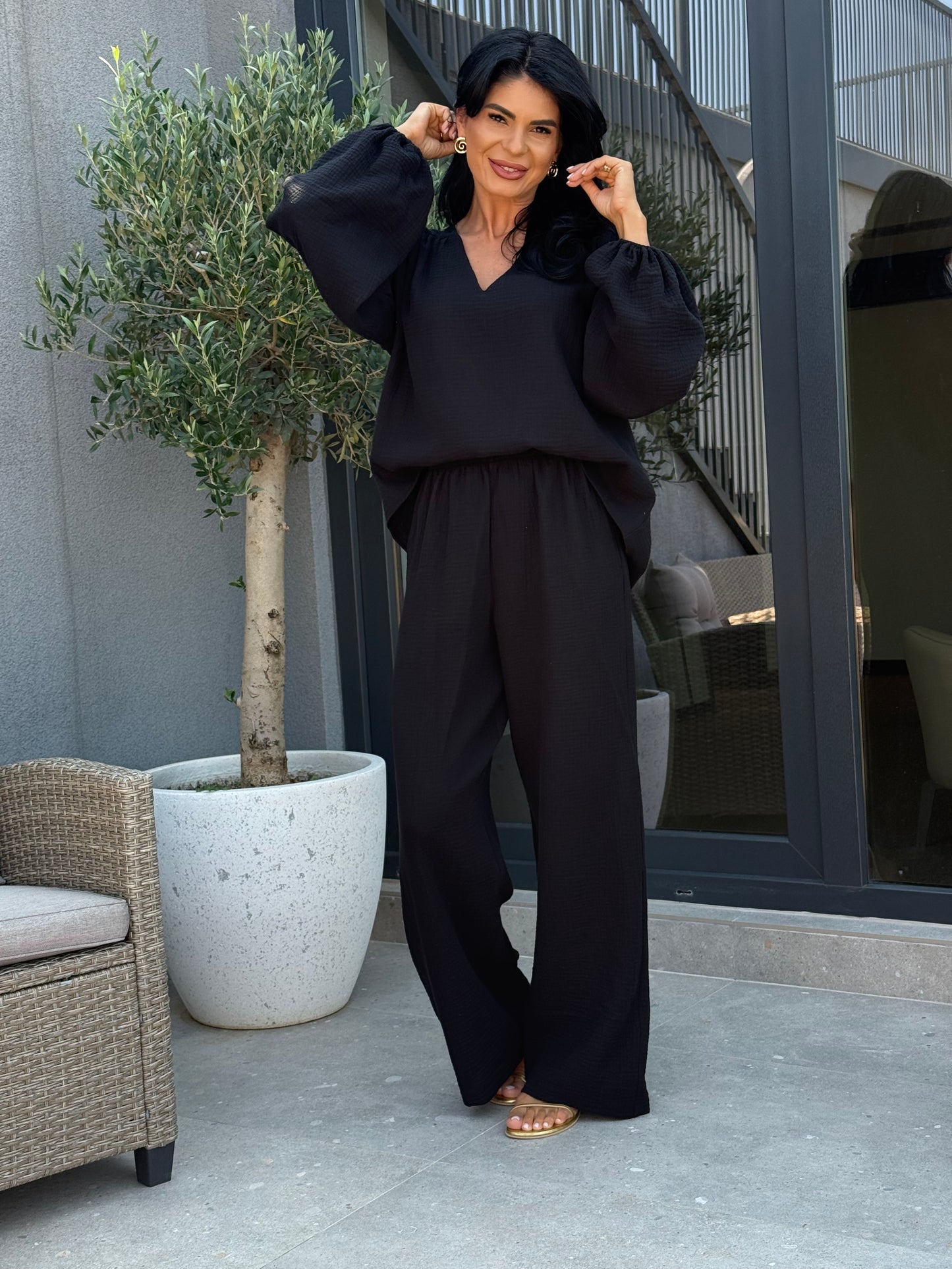 Set Muselina Samara - Negru