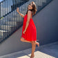 Rochie Voille - Fire Red