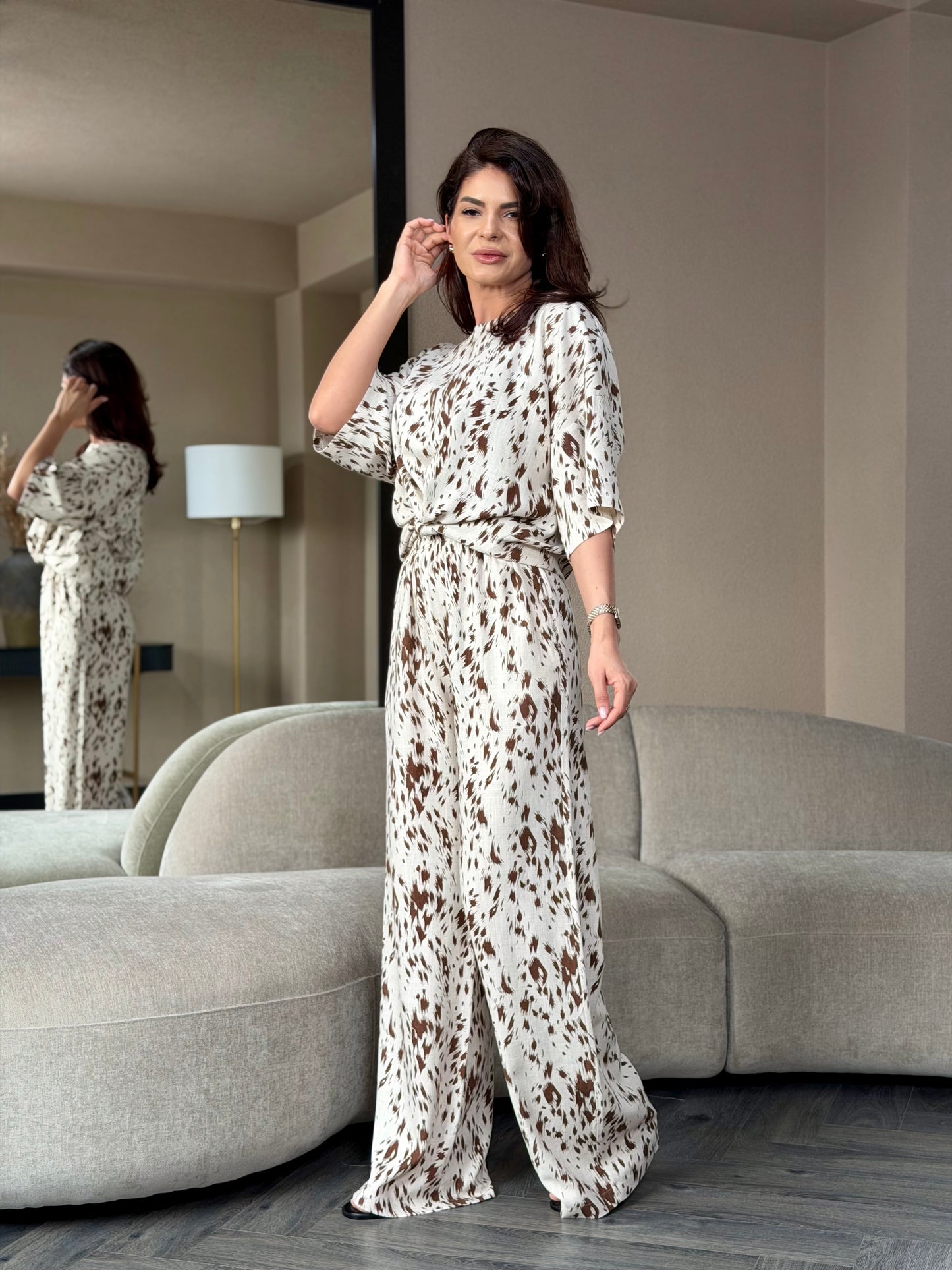 Set Maja - Beige Brush Print