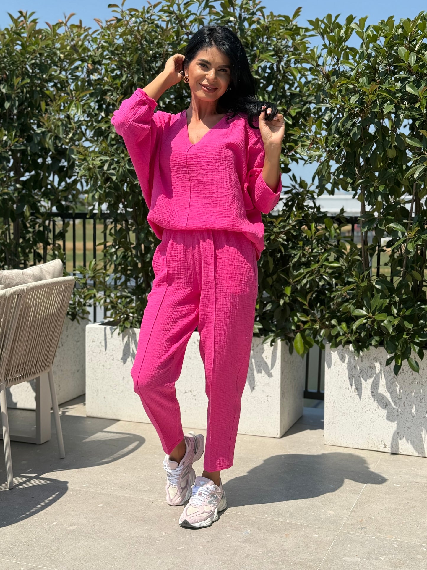 Set Muselina Vera - Fucsia