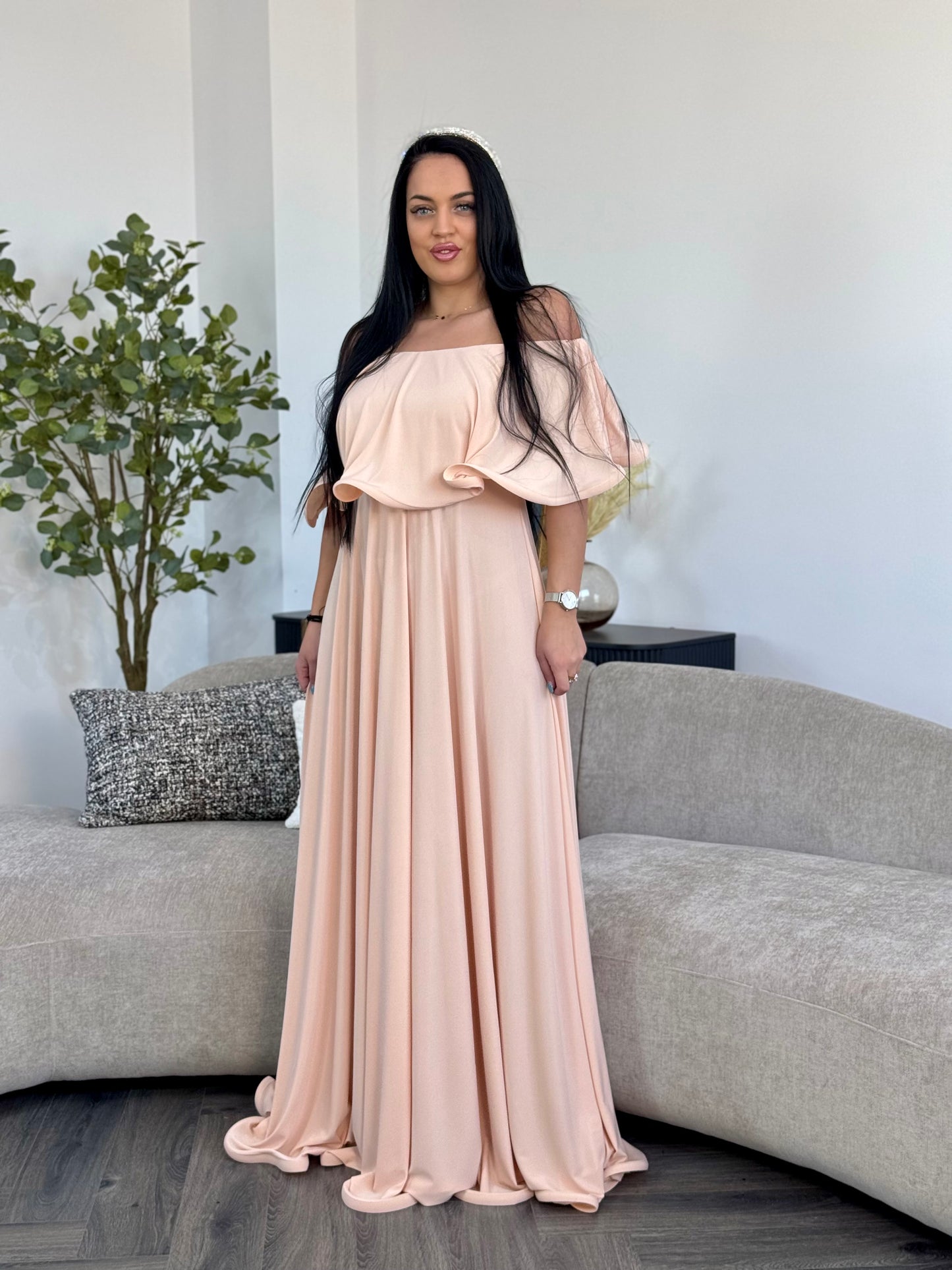 Rochie Lunga ELIZA  - Piersica Deschisa