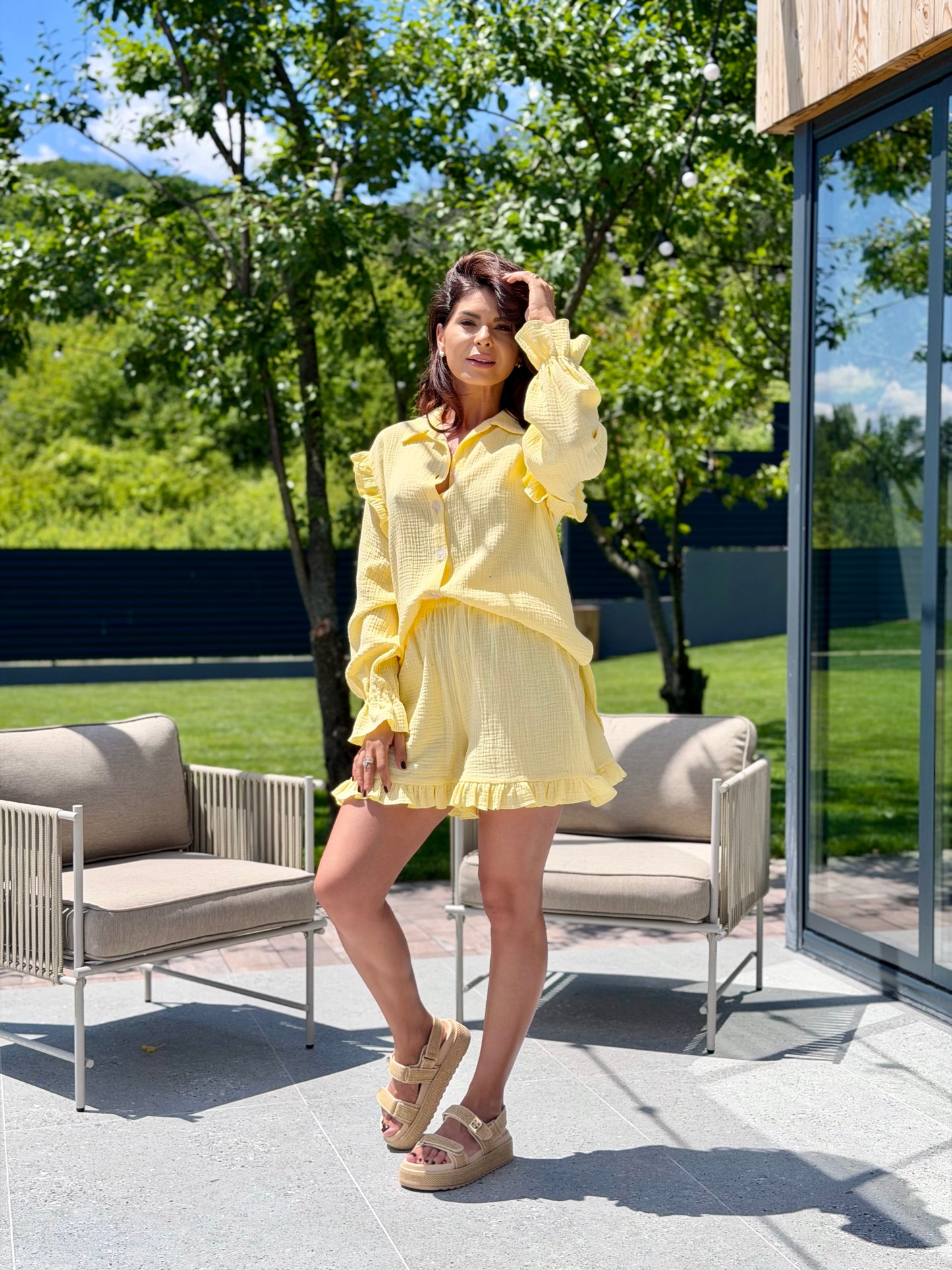 Set Muselina Indira - Pineapple
