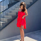 Rochie Voille - Fire Red