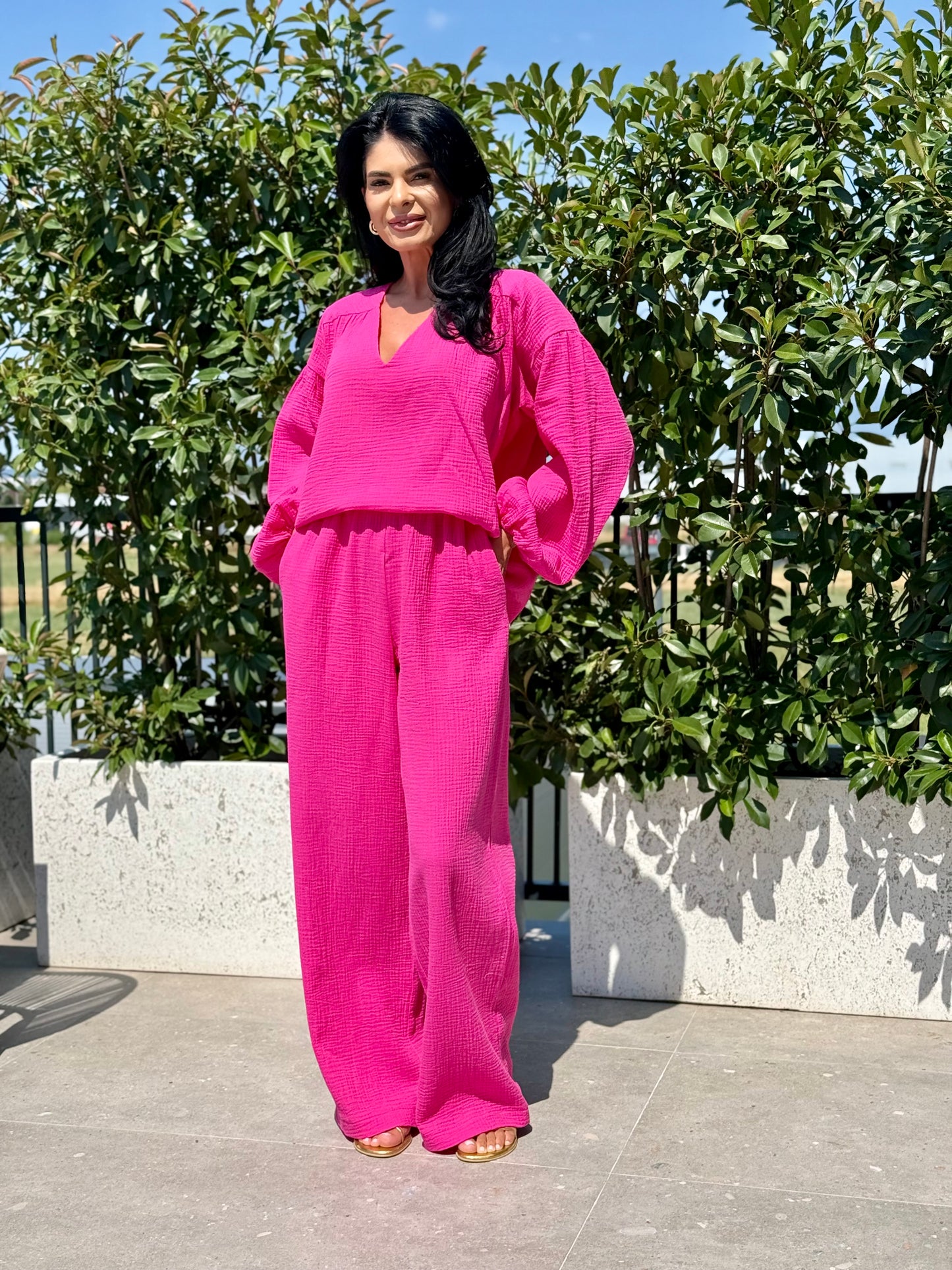 Set Muselina Samara - Fucsia