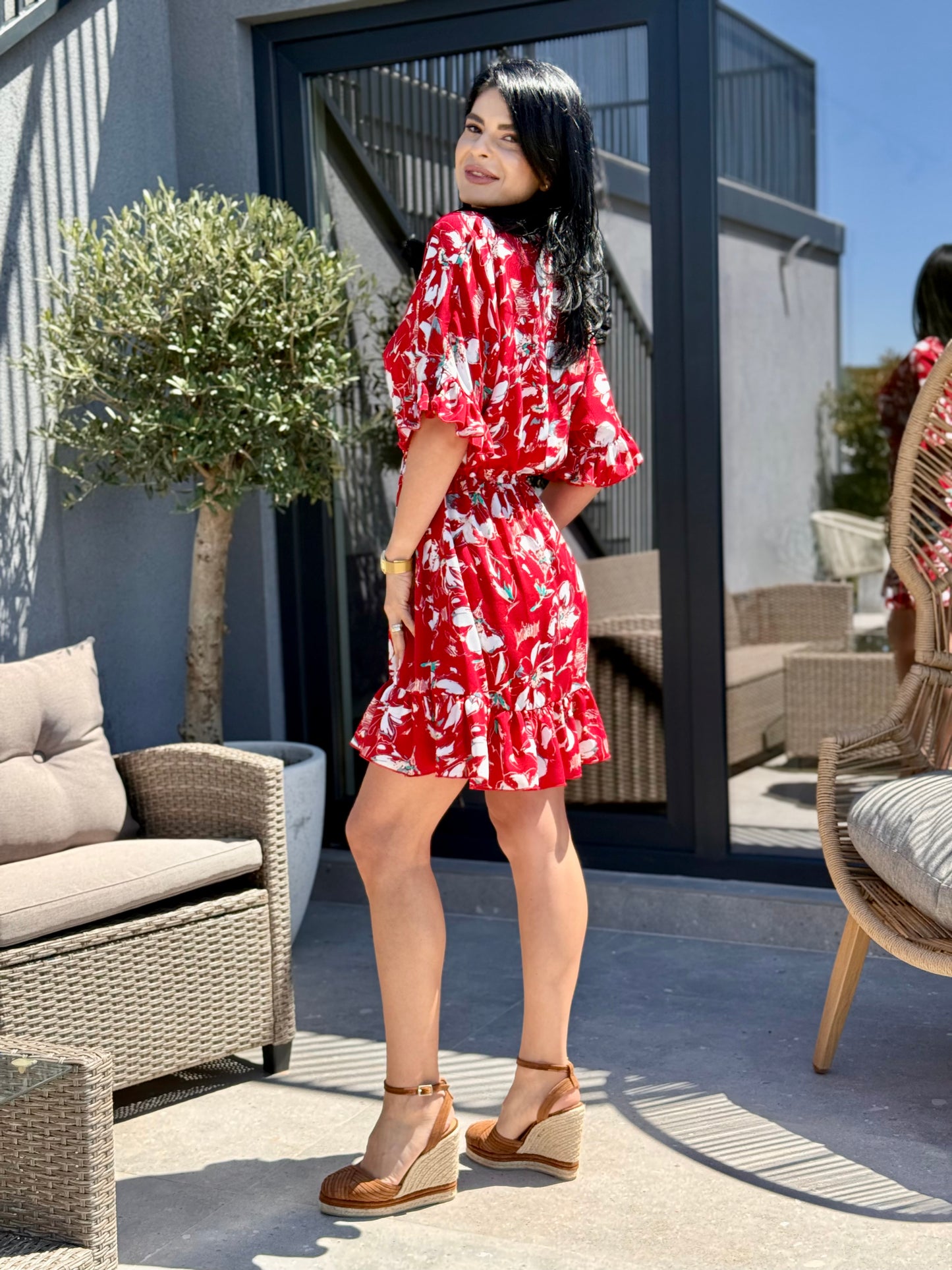 Rochie Ariana - Red Hibiscus