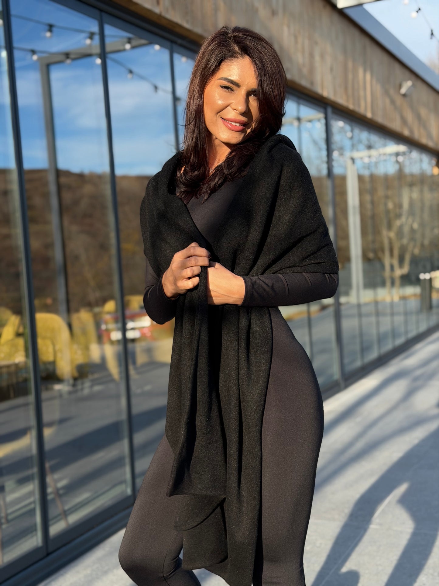 Hooded Scarf - Black