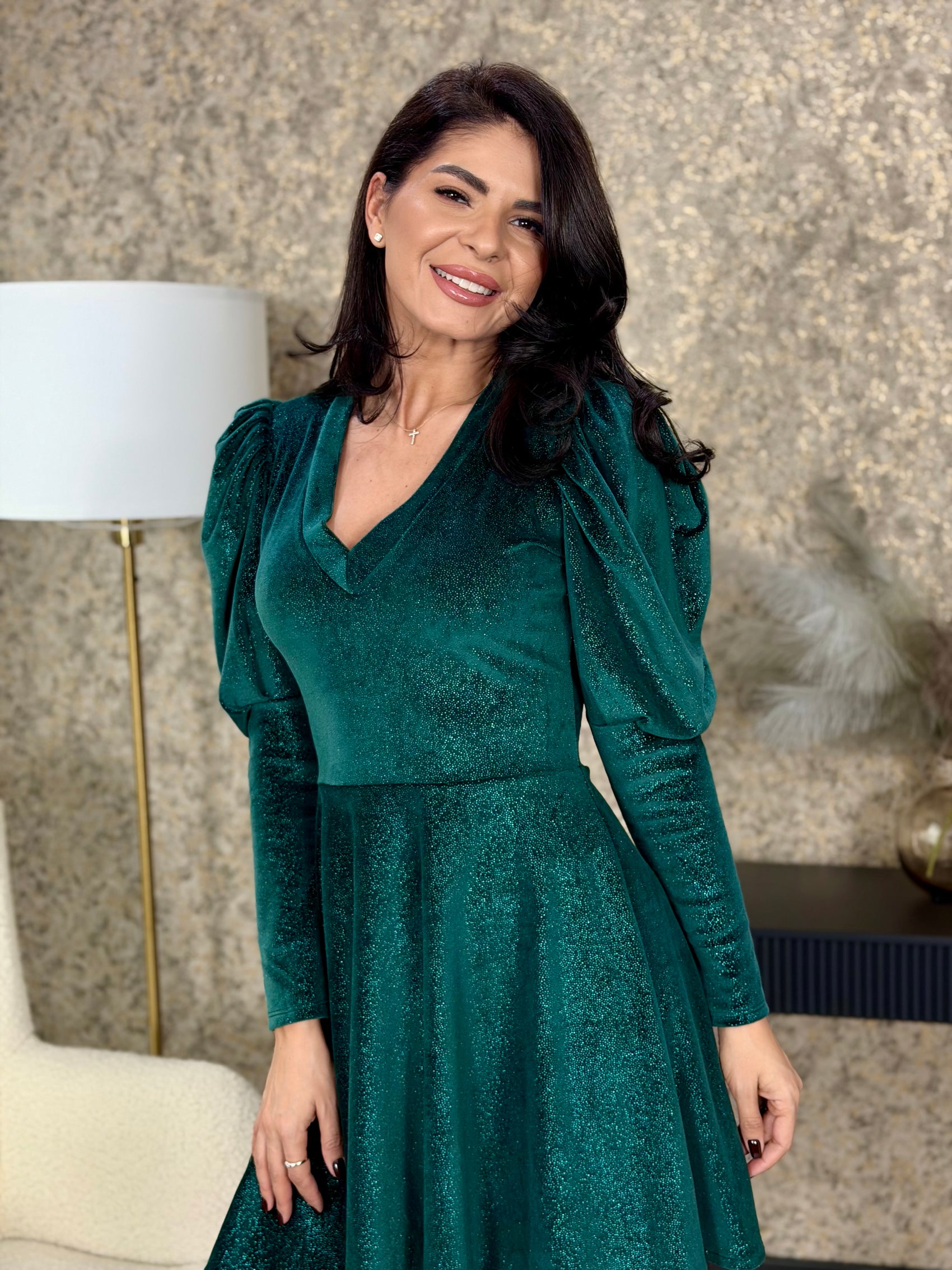 Rochie Kamelia Festive - Verde Smarald