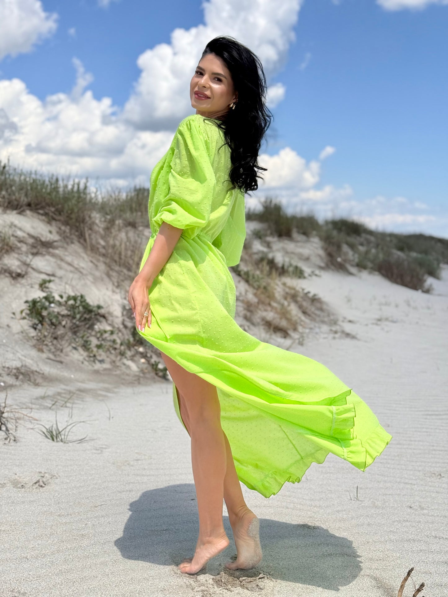 Rochie de Plaja Azure - Verde Neon