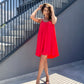 Rochie Voille - Fire Red