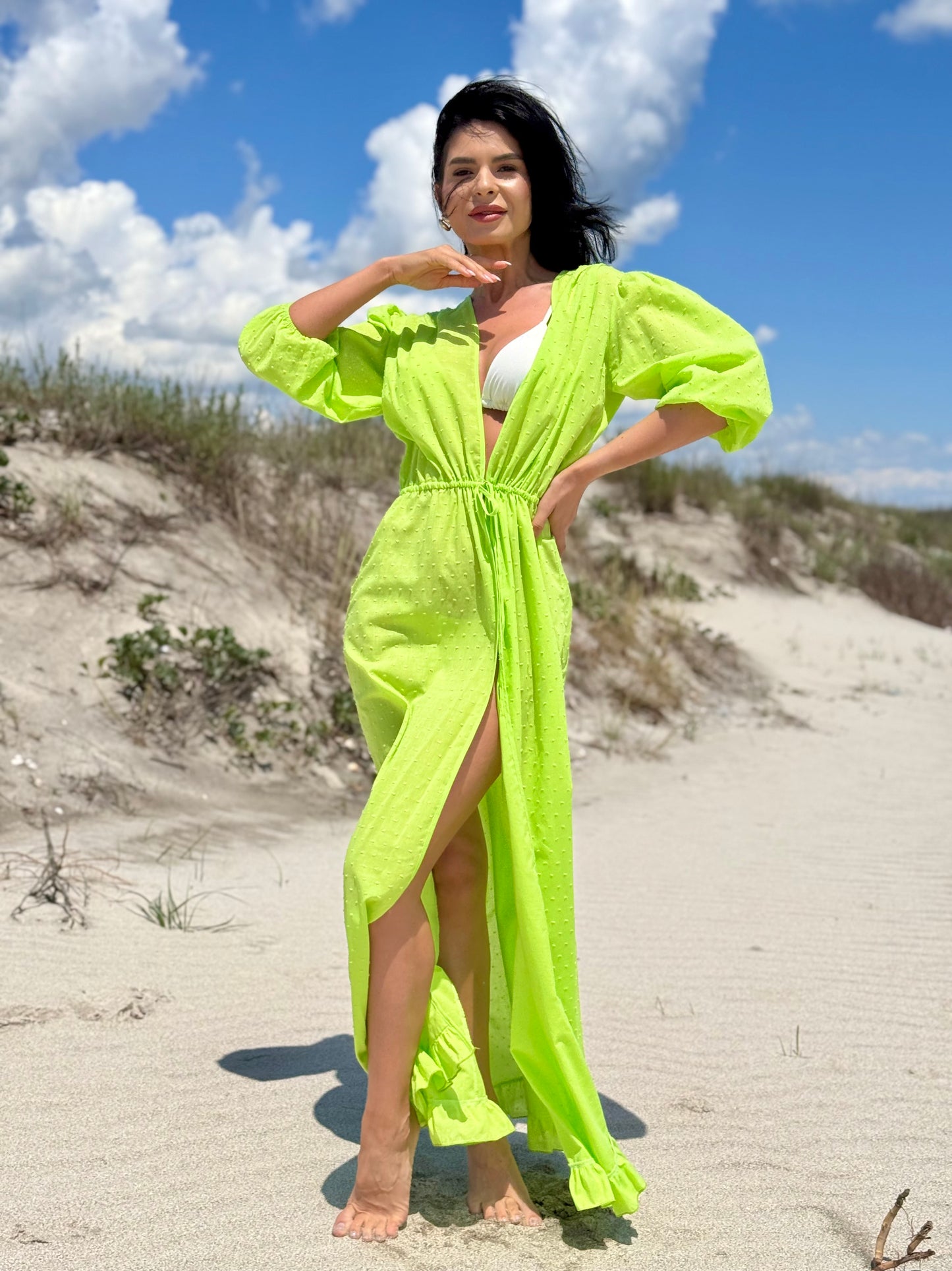 Rochie de Plaja Azure - Verde Neon