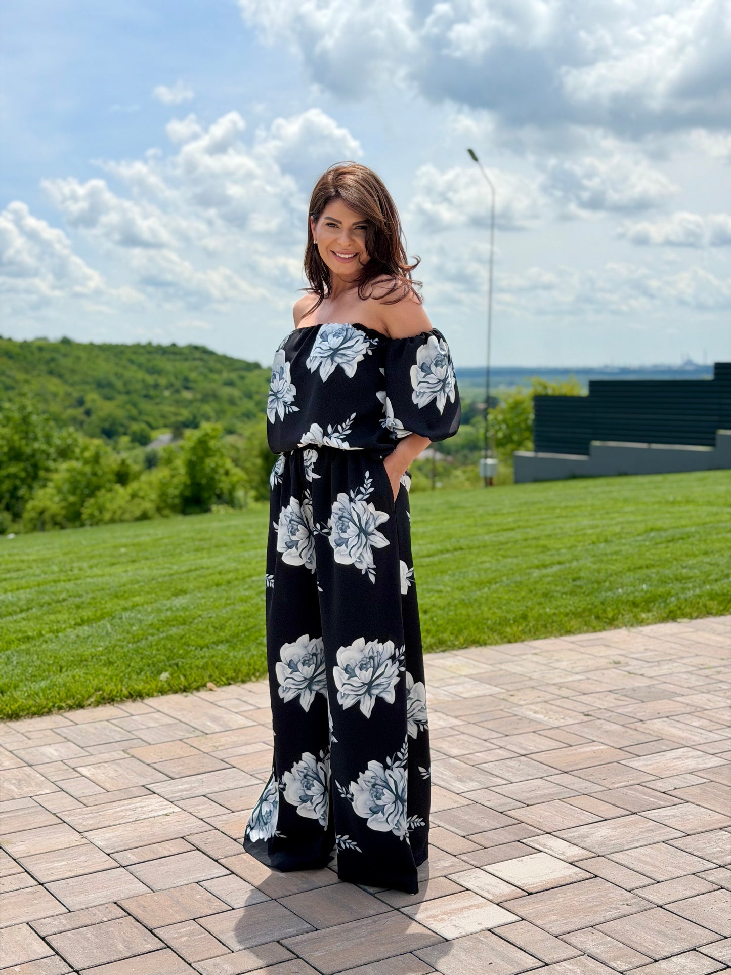 Set Flamenco - Gray Flowers