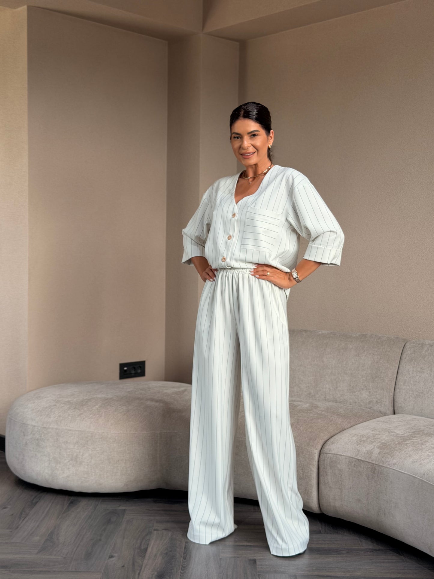 Set Marve - White Pinstripes
