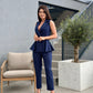 Costum Adelaide - Navy Pinstripes