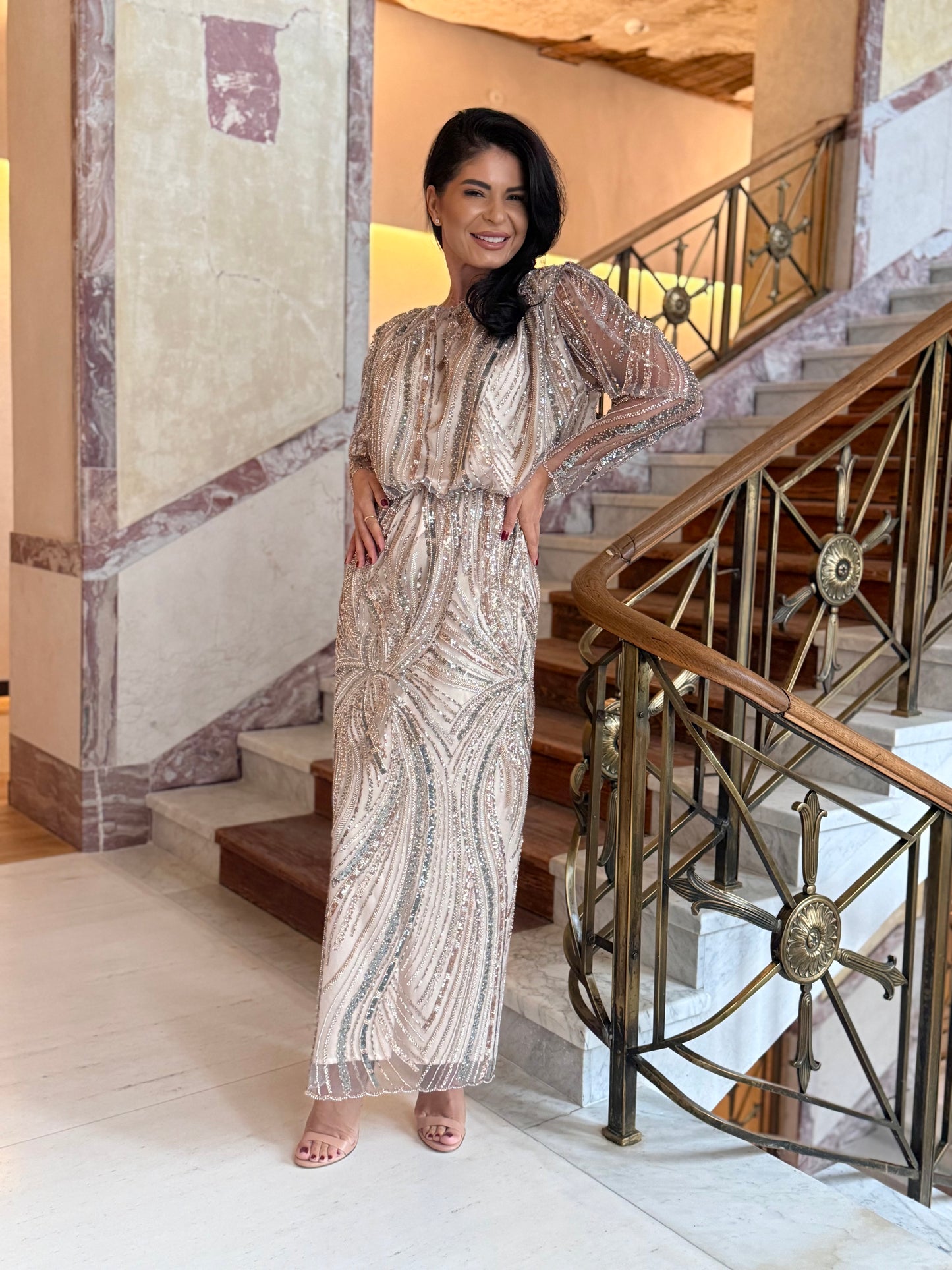 Rochie Crystal - Champagne