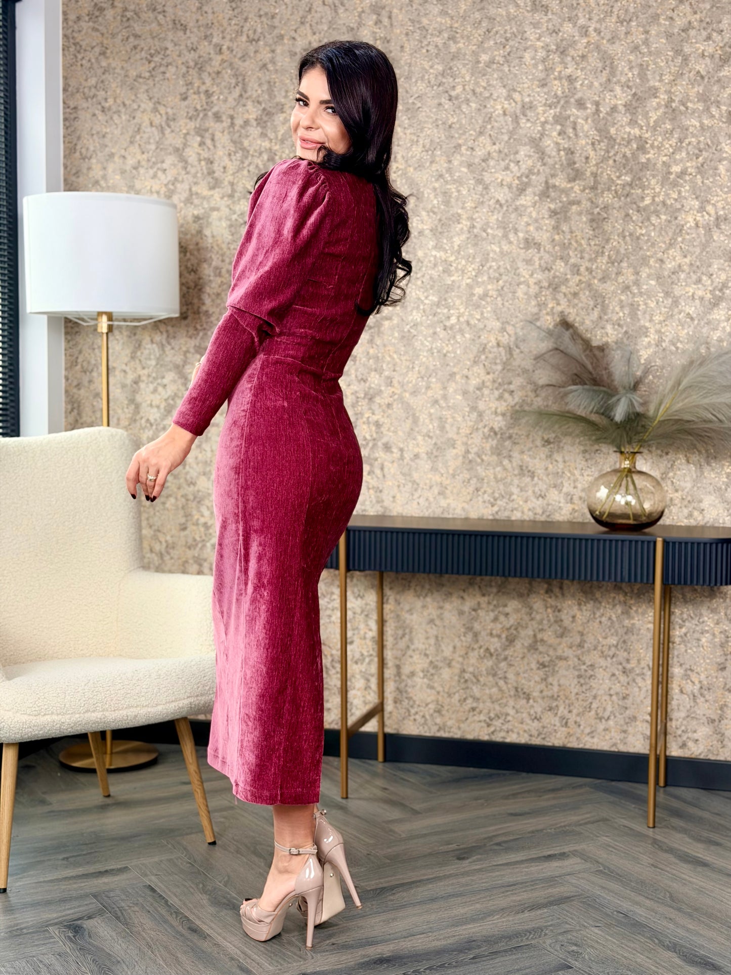 Rochie Florence - Berry Velvet