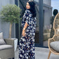 Costum Flora - Navy Blue Flowers