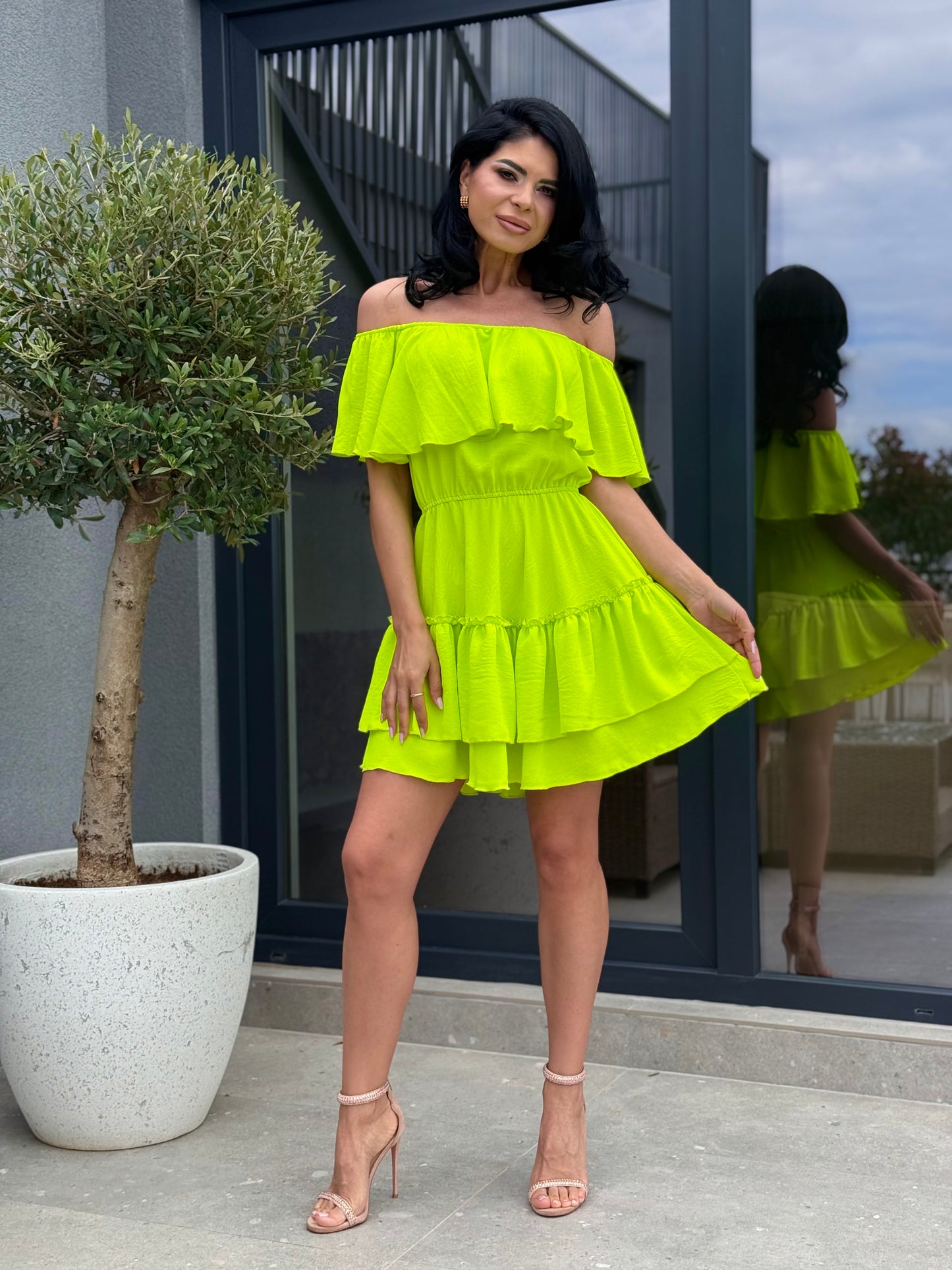 Rochie Zia - Verde Neon