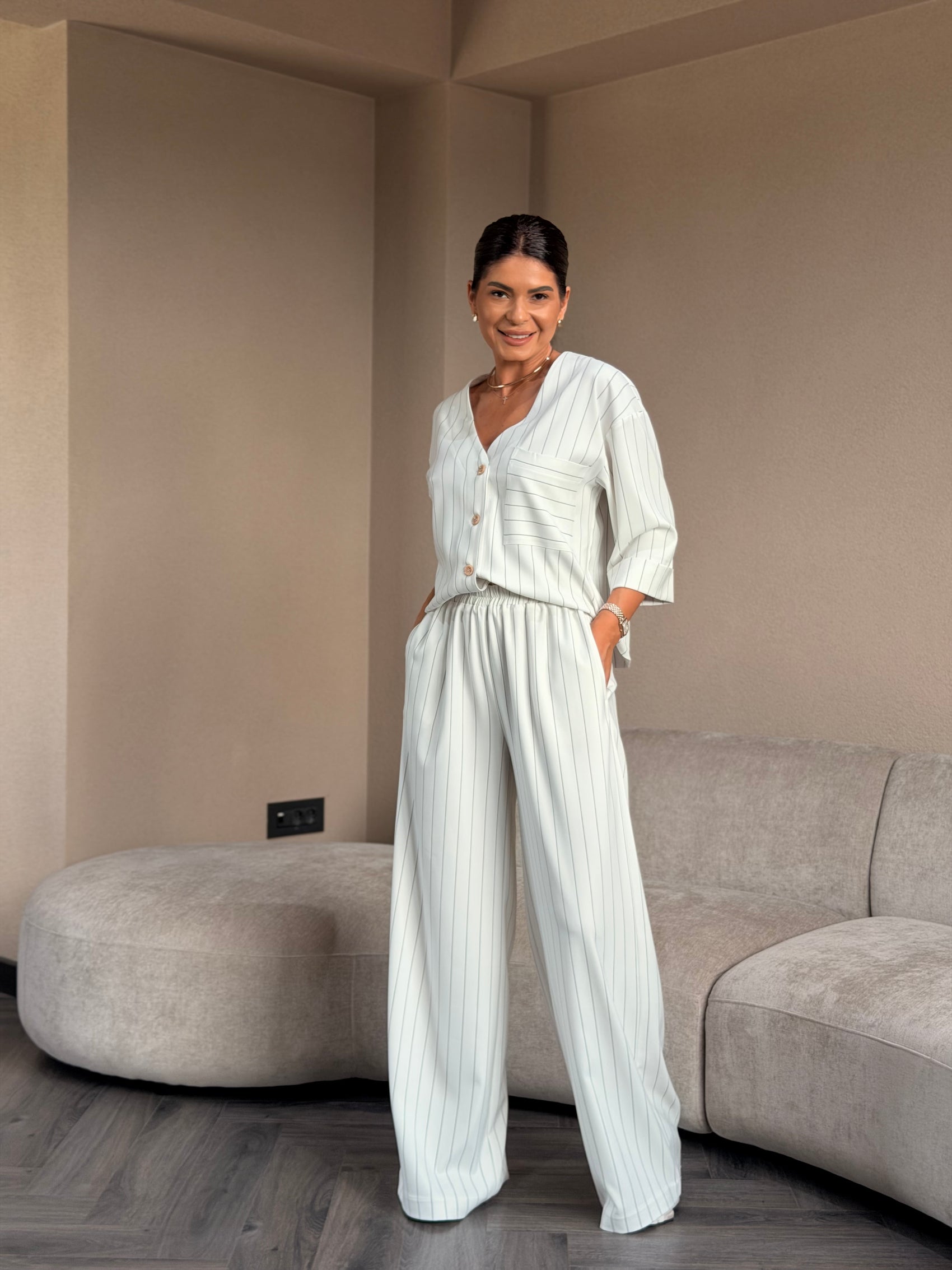 Set Marve - White Pinstripes