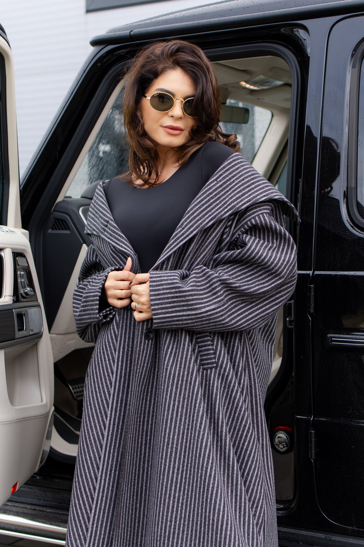 Palton Oversize - Grey Stripes