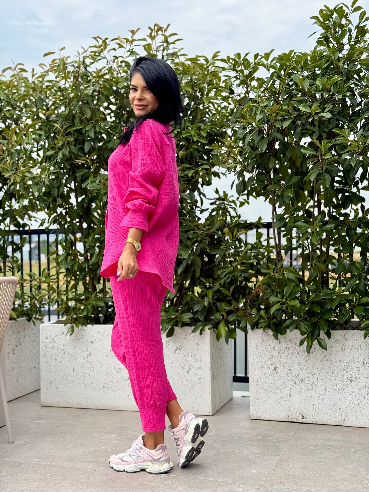 Set Muselina Nika - Fucsia