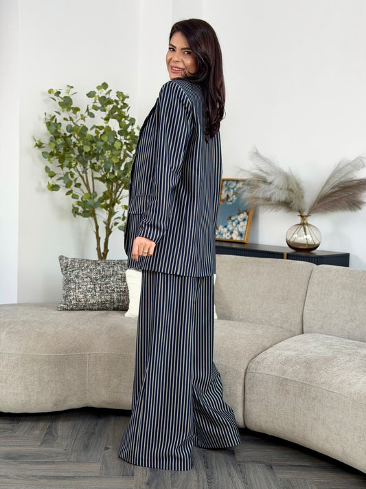 Costum Beth - Navy Pinstripe
