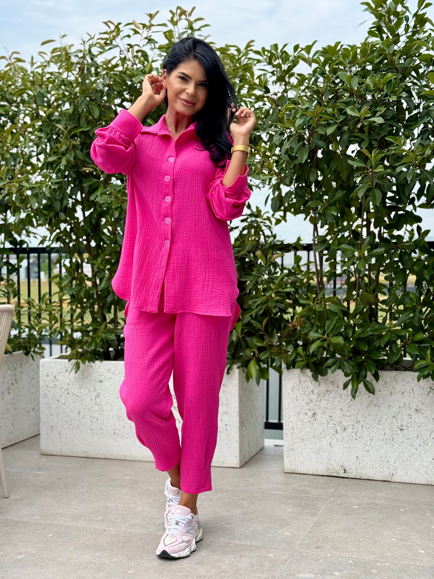 Set Muselina Nika - Fucsia