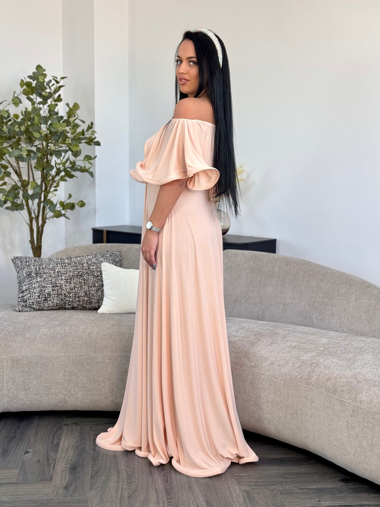 Rochie Lunga ELIZA  - Piersica Deschisa
