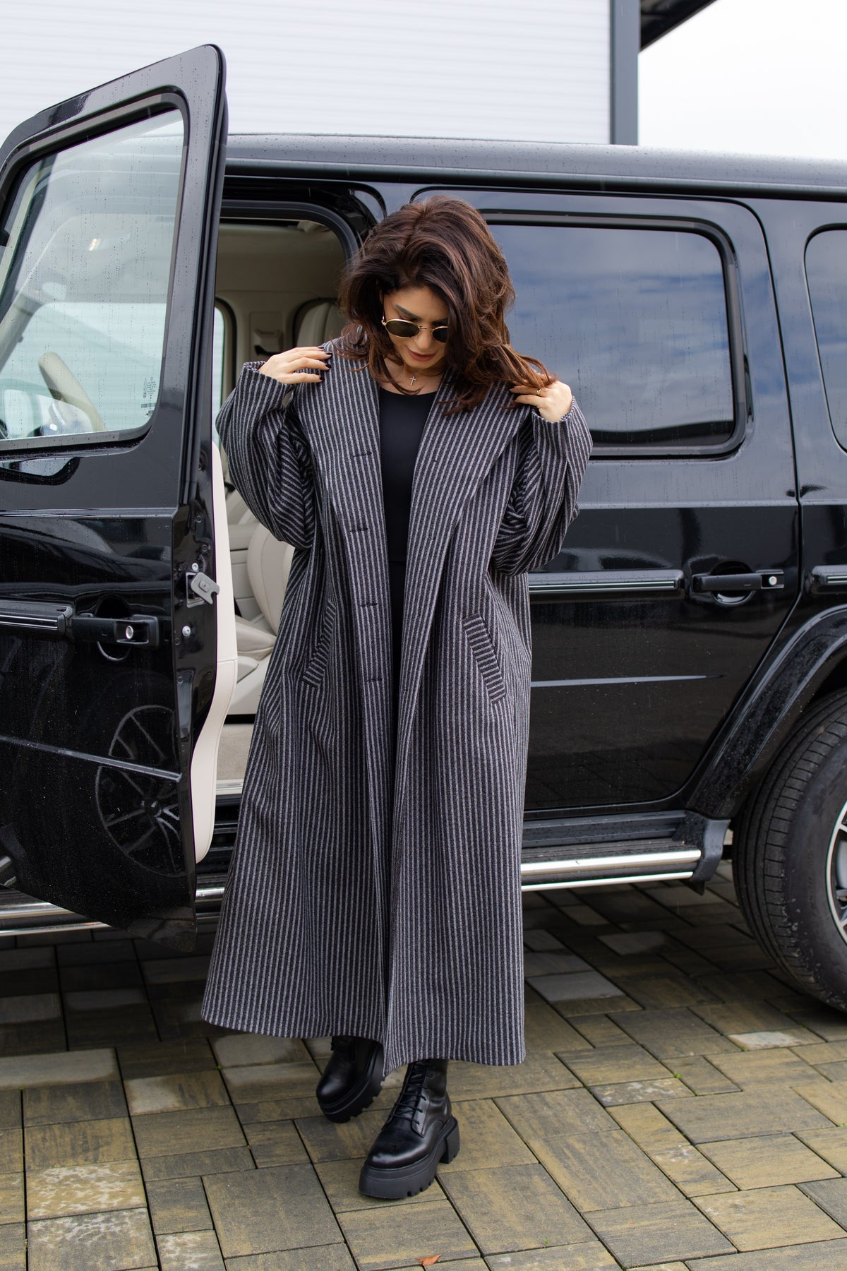 Palton Oversize - Grey Stripes