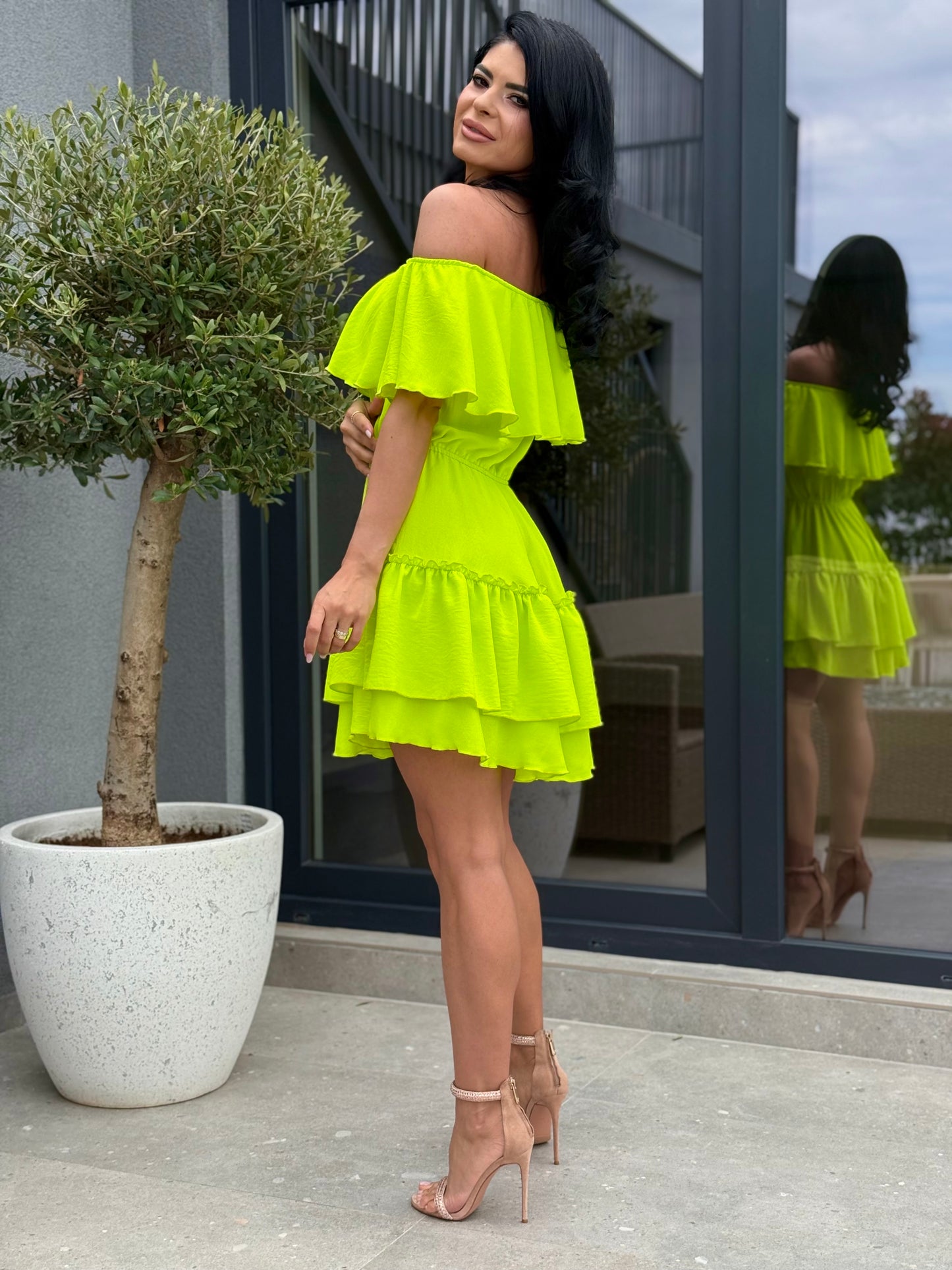 Rochie Zia - Verde Neon