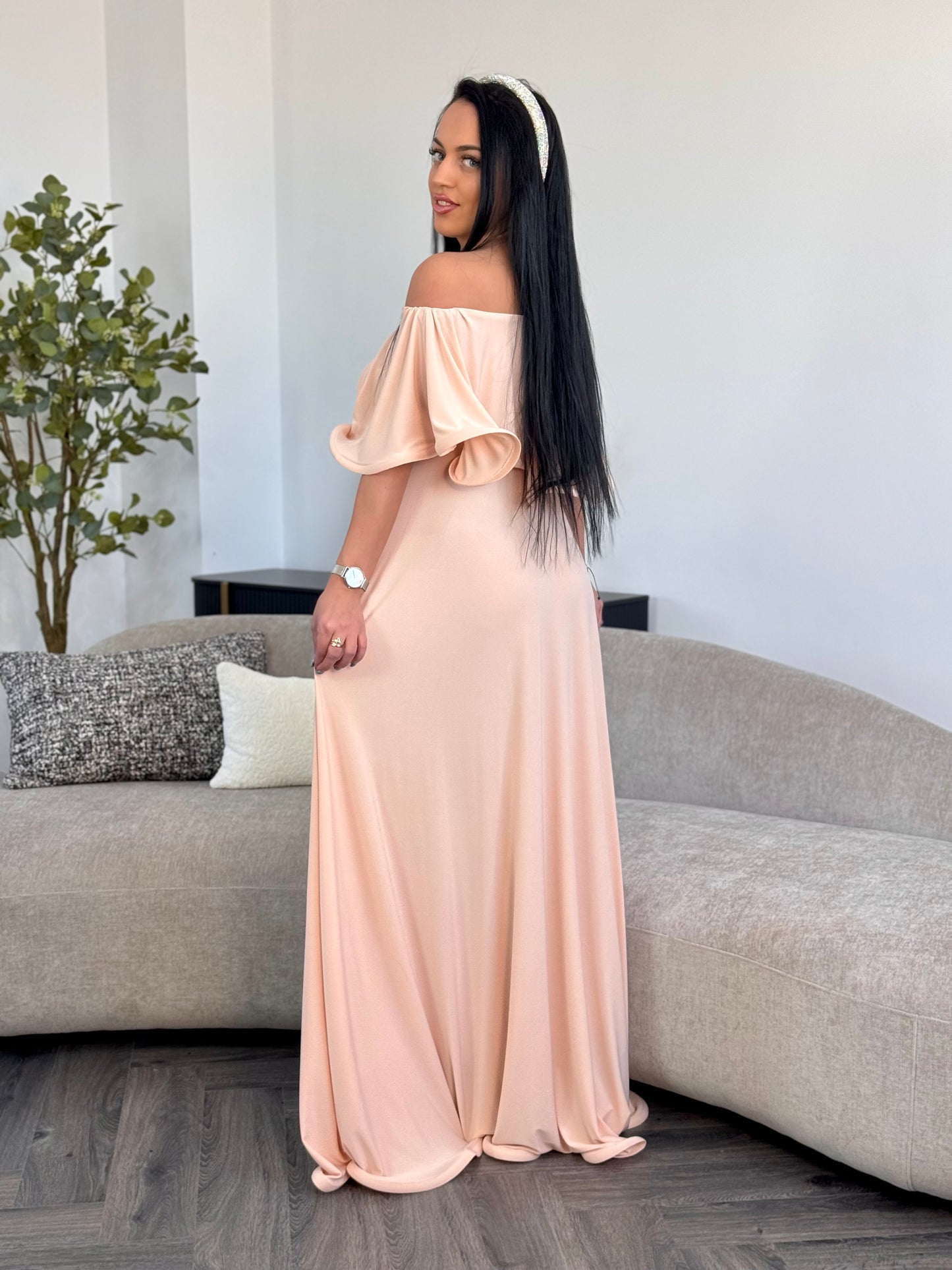 Rochie Lunga ELIZA  - Piersica Deschisa
