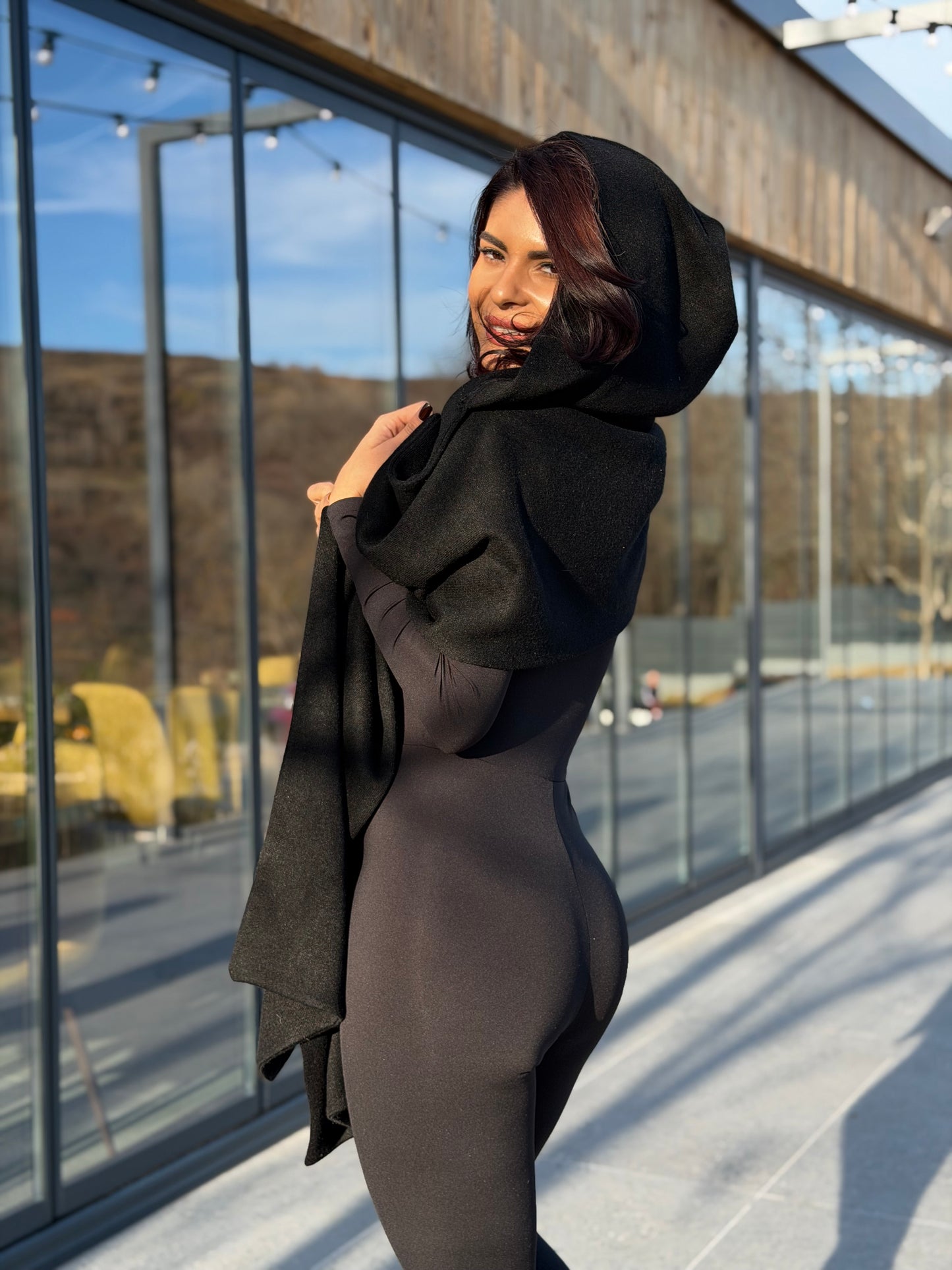 Hooded Scarf - Black