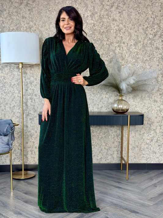 Rochie Rimma Long - Glitter Green